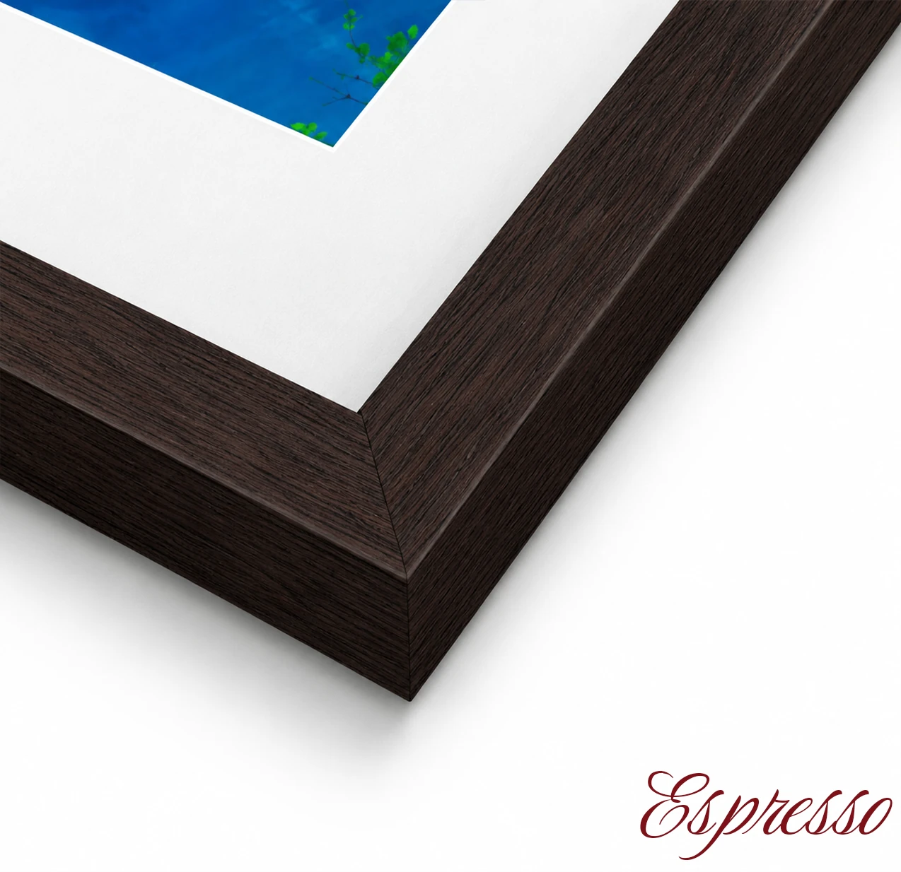 Espresso fine art paper frame corner