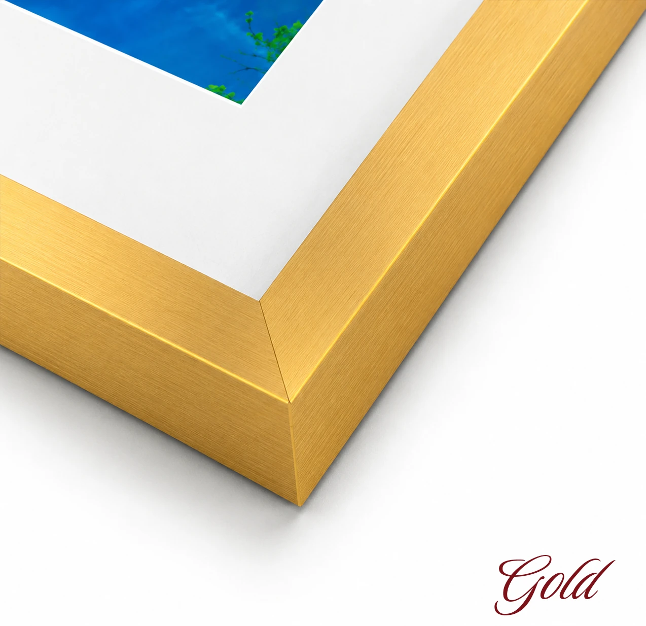 Gold fine art paper frame corner