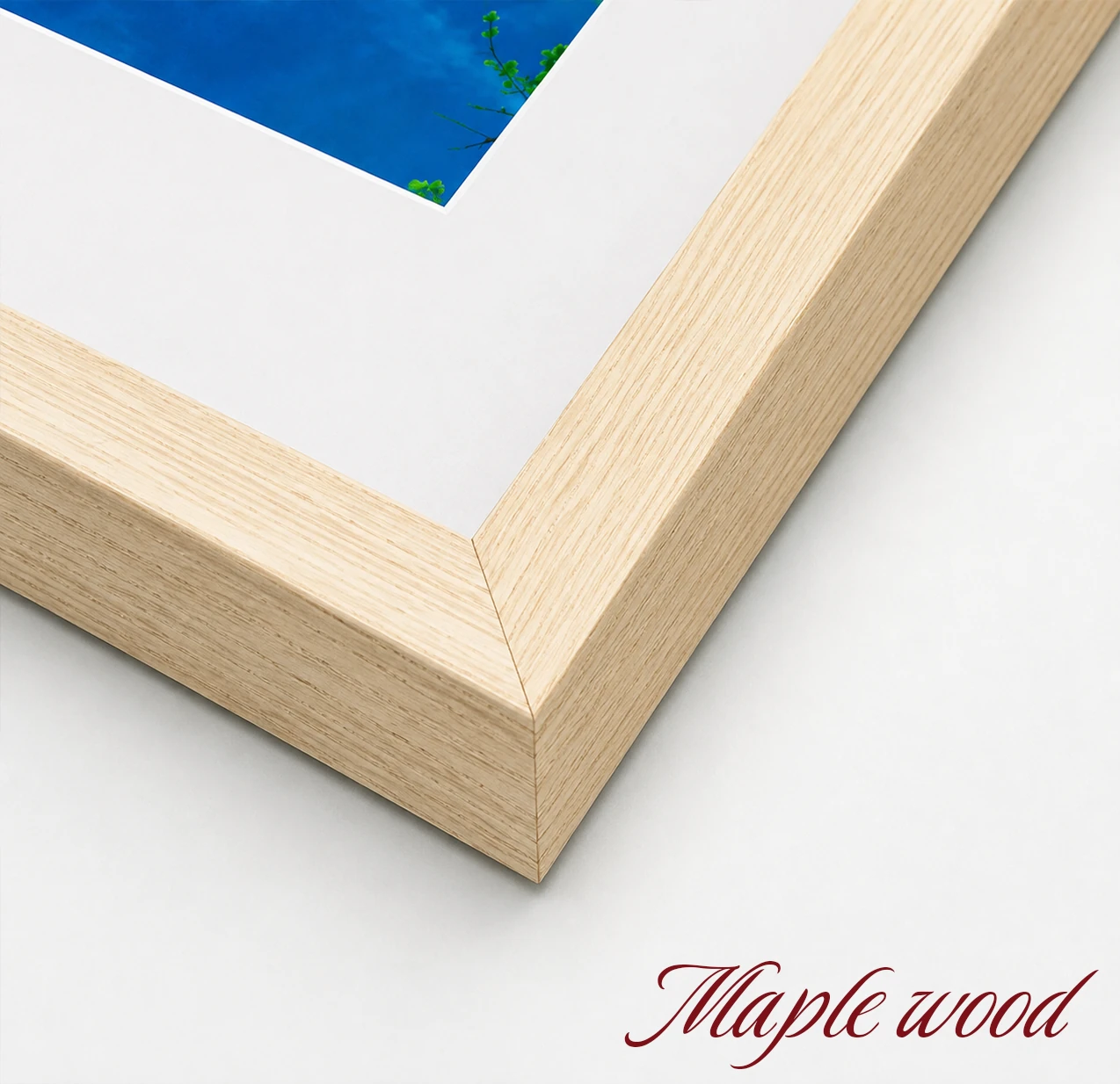 Maple Wood fine art paper frame corner